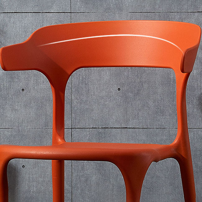 Silla de comedor de plástico escandinavo, sillón de cocina, silla con respaldo abierto