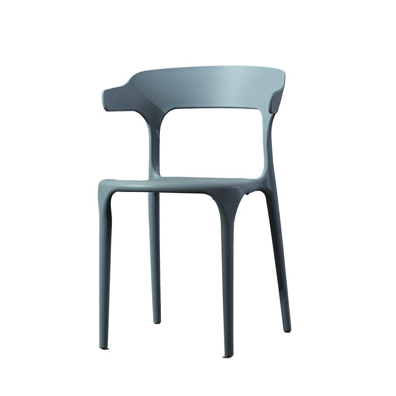 Silla de comedor de plástico escandinavo, sillón de cocina, silla con respaldo abierto
