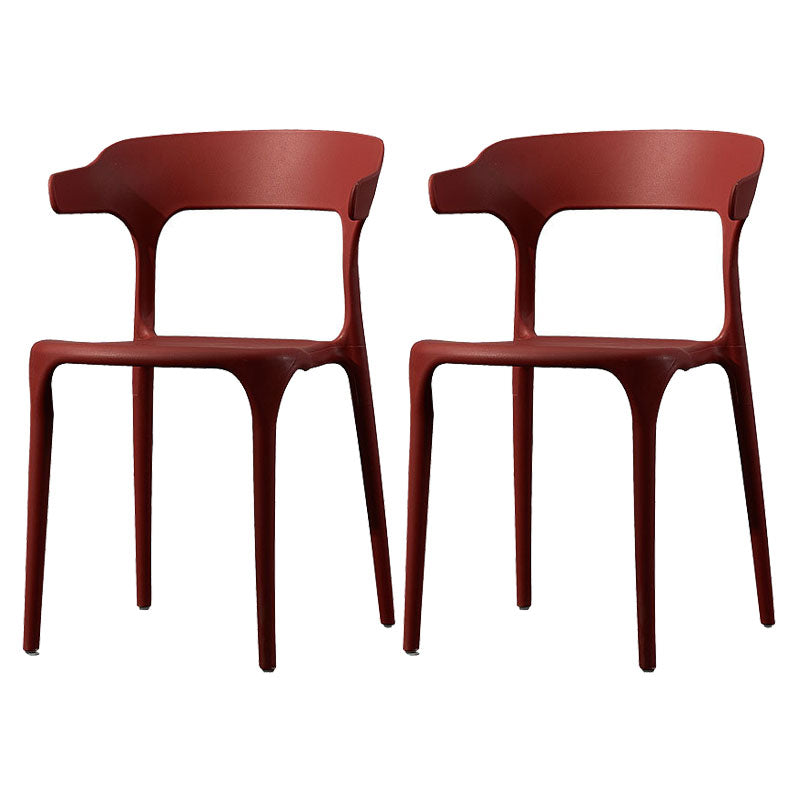 Silla de comedor de plástico escandinavo, sillón de cocina, silla con respaldo abierto
