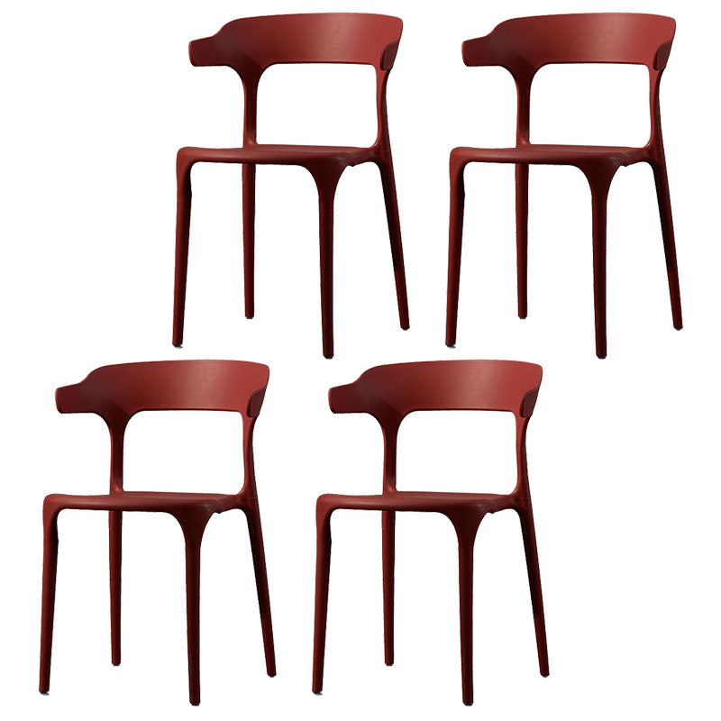 Silla de comedor de plástico escandinavo, sillón de cocina, silla con respaldo abierto