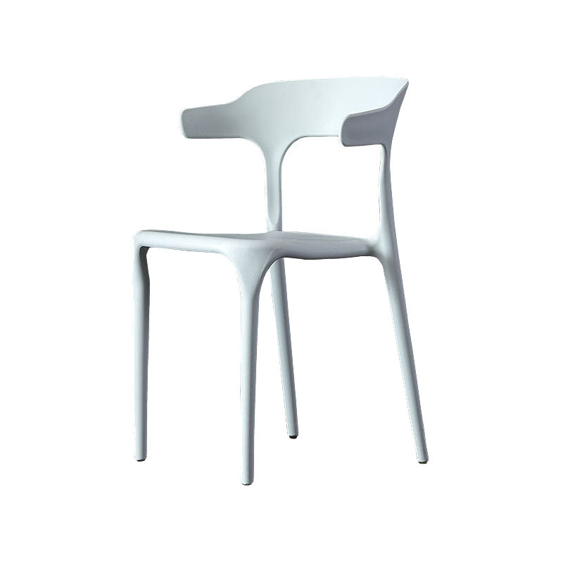 Silla de comedor de plástico escandinavo, sillón de cocina, silla con respaldo abierto