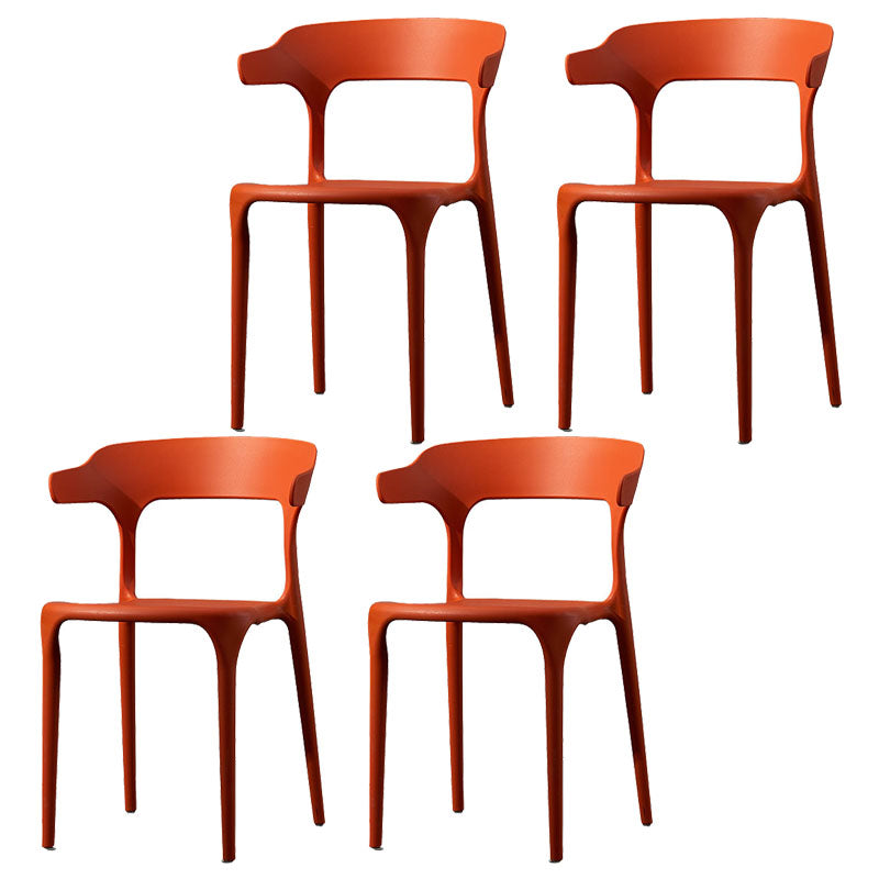 Silla de comedor de plástico escandinavo, sillón de cocina, silla con respaldo abierto