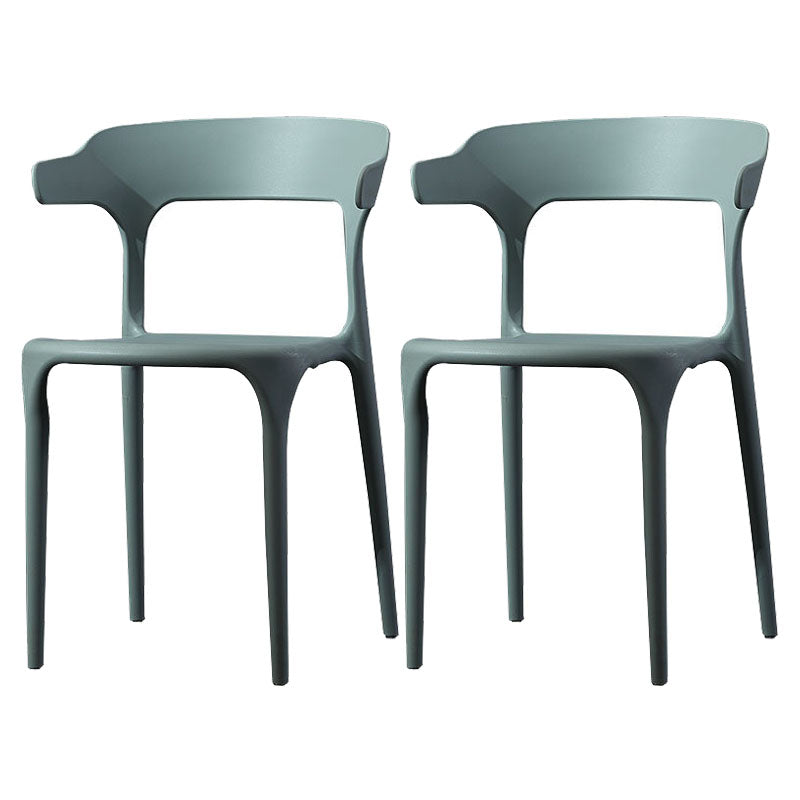 Silla de comedor de plástico escandinavo, sillón de cocina, silla con respaldo abierto