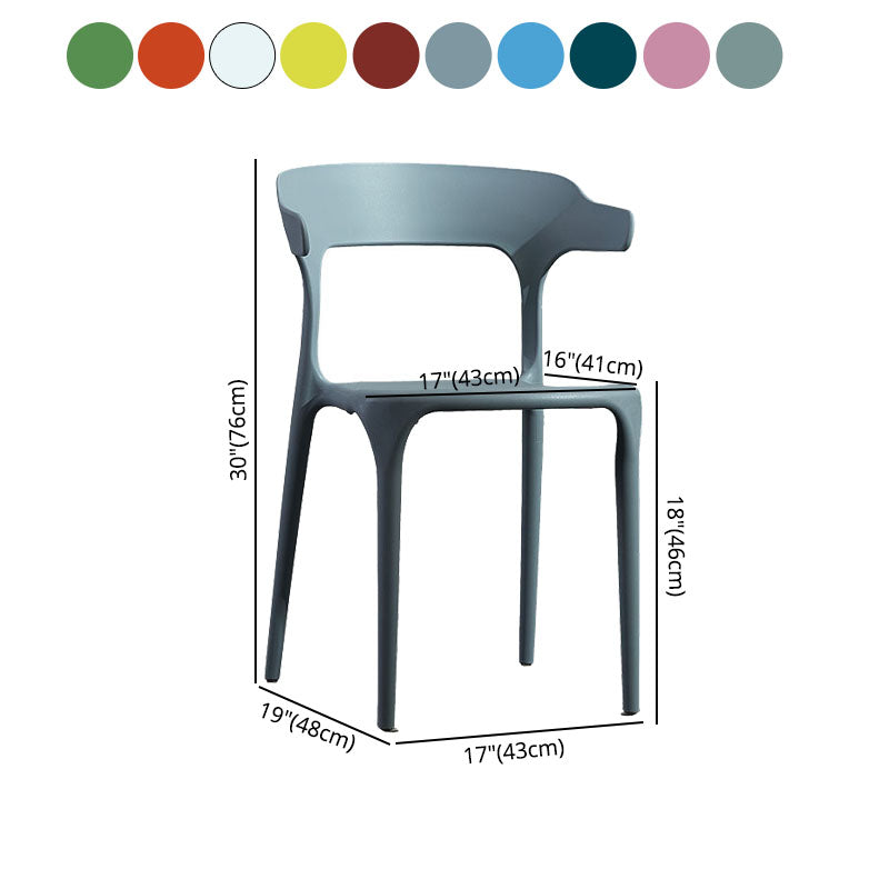 Silla de comedor de plástico escandinavo, sillón de cocina, silla con respaldo abierto
