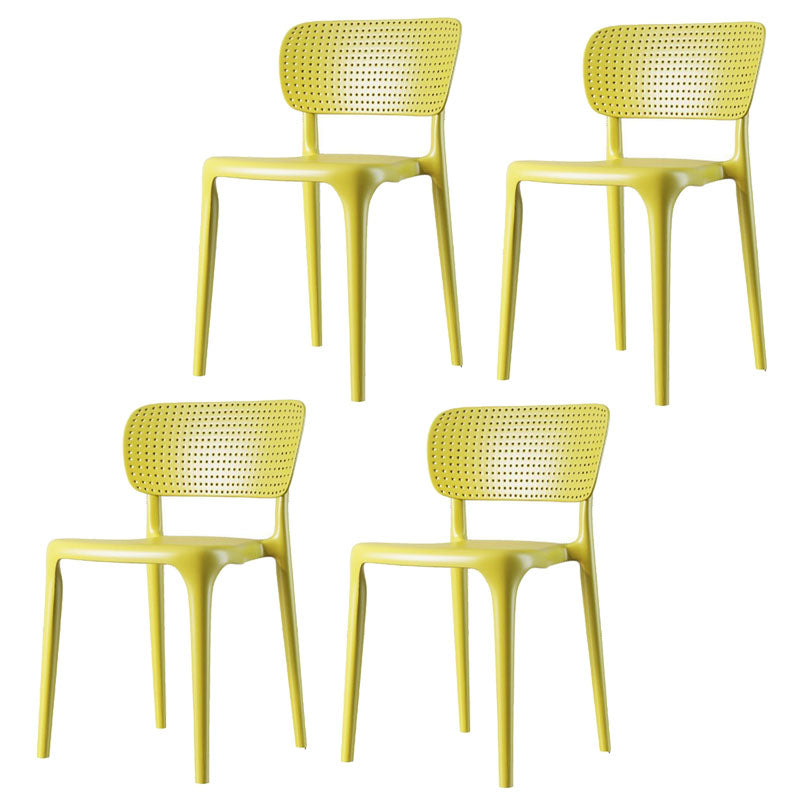 Sedia da pranzo in plastica in plastica contemporanea sedia aperta