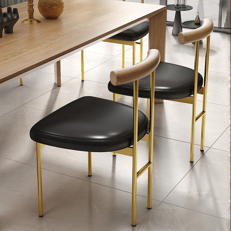 Silla de comedor de metal de estilo nórdico, silla lateral de comedor con respaldo abierto para uso en restaurantes