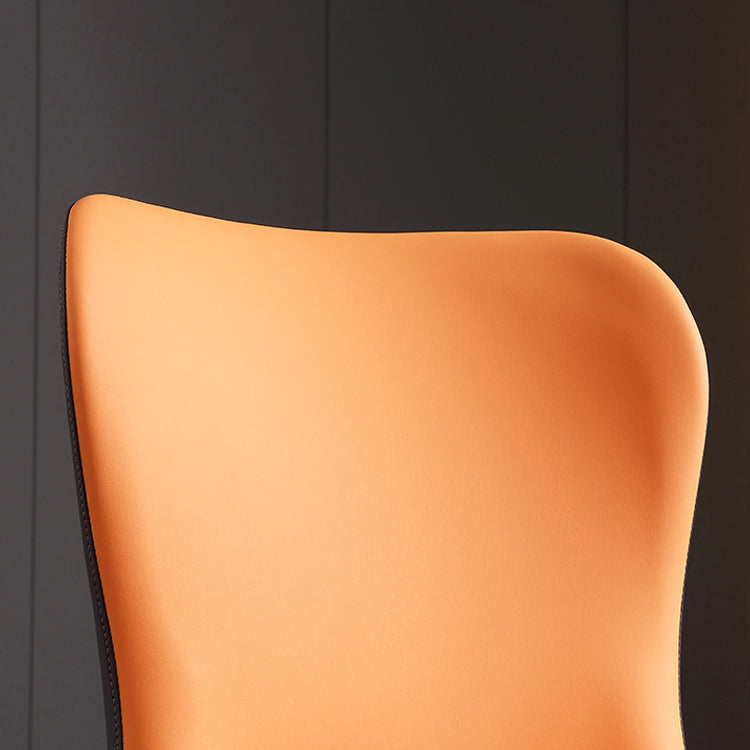 Sillas laterales de comedor con respaldo sólido contemporáneo Silla auxiliar de comedor de cuero para cocina