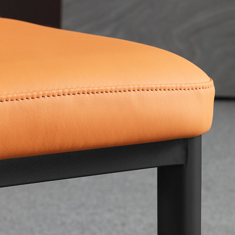 Sillas laterales de comedor con respaldo sólido contemporáneo Silla auxiliar de comedor de cuero para cocina