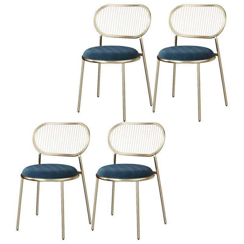 Metal atractivo de la cocina del estilo que cena la parte posterior abierta de la silla que cena las sillas laterales sin brazos