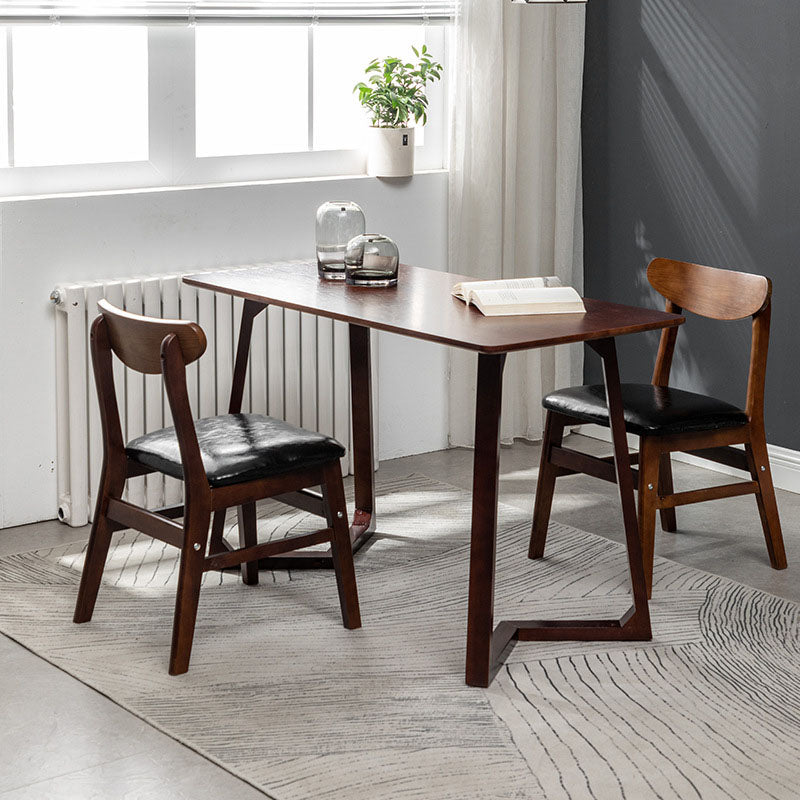 Silla lateral casera tapizada escandinava Silla de comedor natural con respaldo abierto