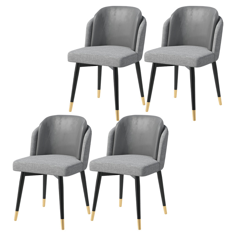 Silla de comedor de metal Glam, silla tapizada de comedor de tela para uso en restaurantes