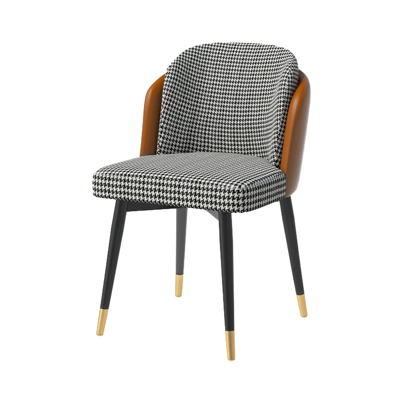 Silla de comedor de metal Glam, silla tapizada de comedor de tela para uso en restaurantes