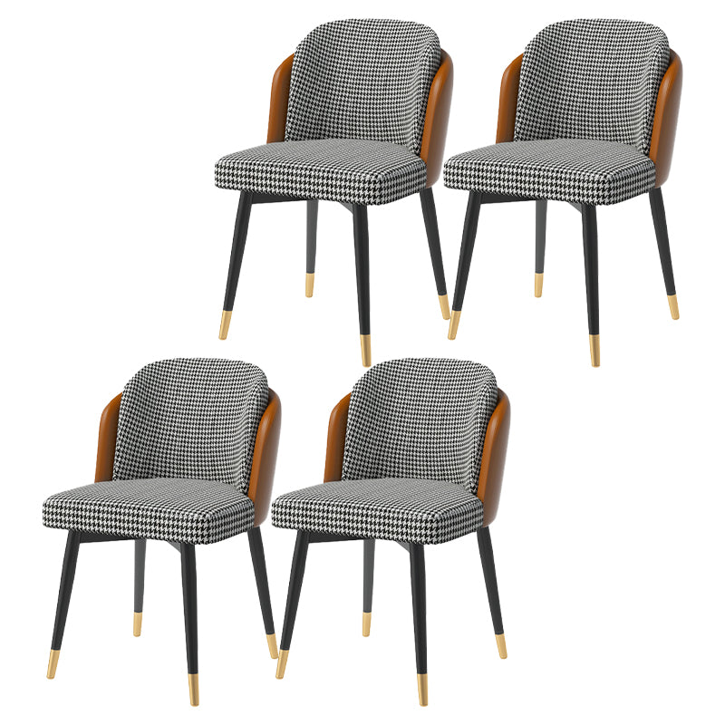 Silla de comedor de metal Glam, silla tapizada de comedor de tela para uso en restaurantes