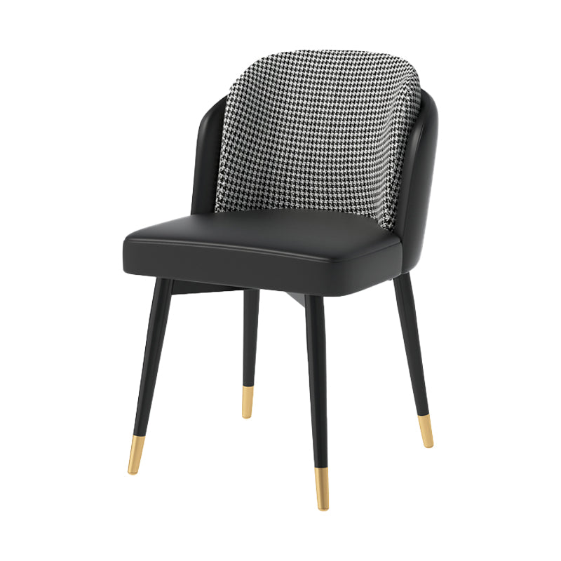 Silla de comedor de metal Glam, silla tapizada de comedor de tela para uso en restaurantes