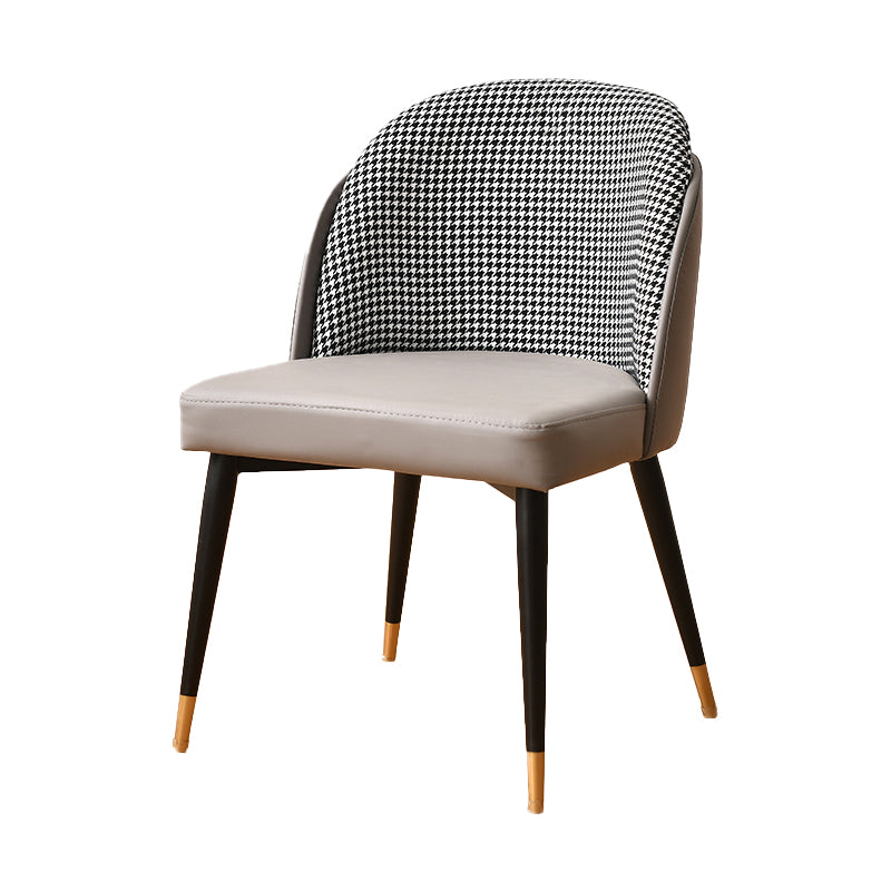 Silla de comedor de metal Glam, silla tapizada de comedor de tela para uso en restaurantes
