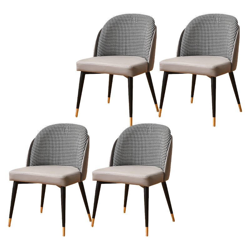 Silla de comedor de metal Glam, silla tapizada de comedor de tela para uso en restaurantes