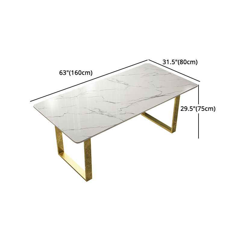 Luxury 1/2/5/7 Pieces Dining Set Sintered Stone Dining Table Set with Leather Chairs