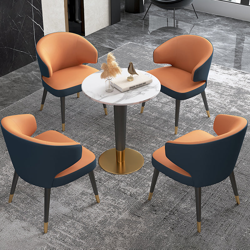 1/5 Pcs Metal Scandinavian Dining Room Set with Round Table Dinette Set