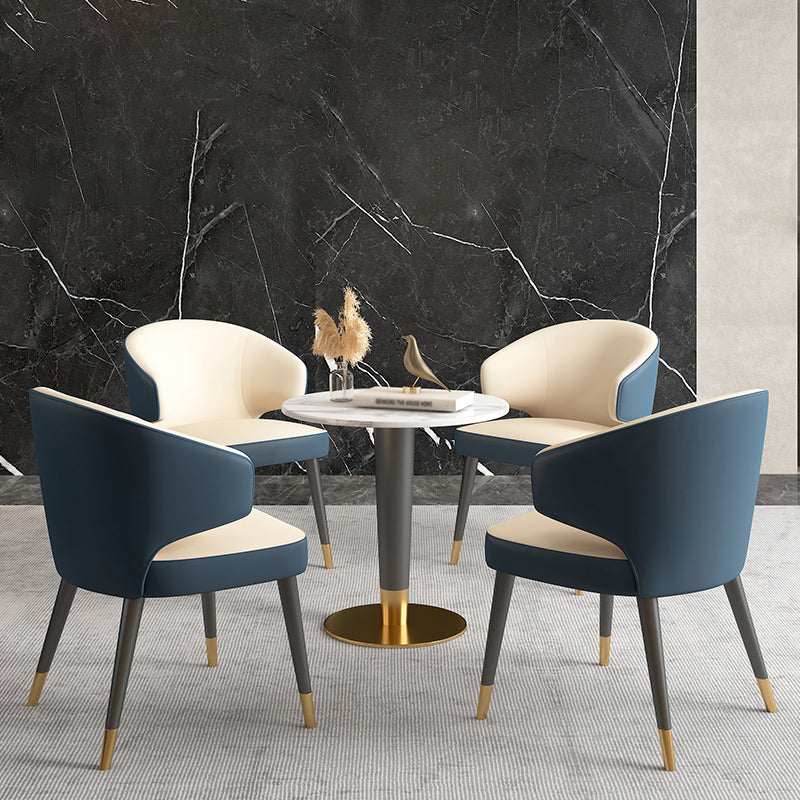 1/5 Pcs Metal Scandinavian Dining Room Set with Round Table Dinette Set