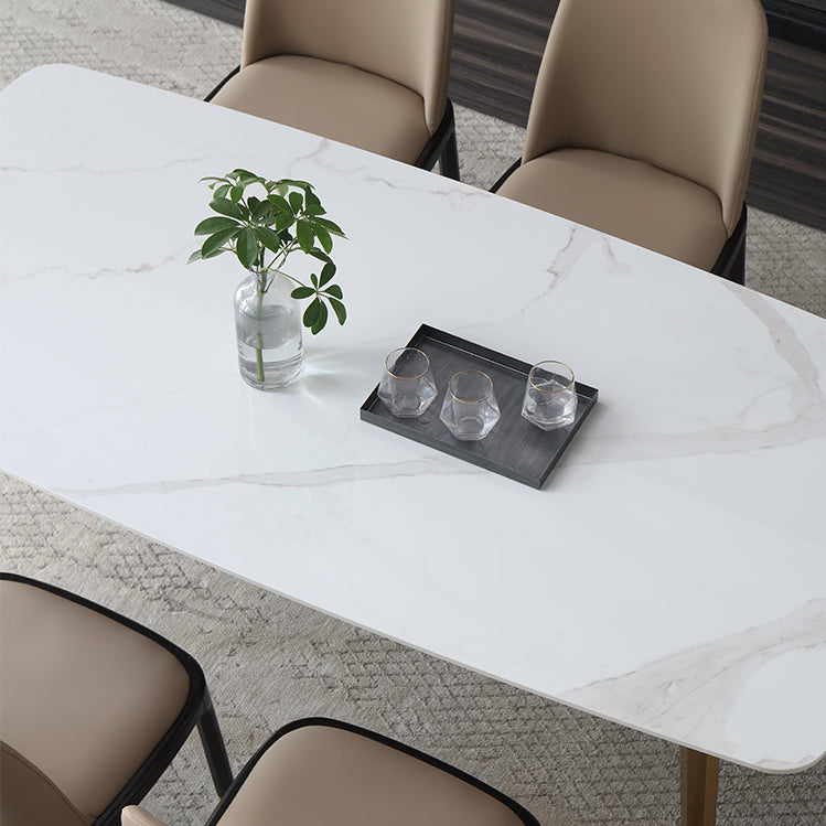 1/4/5/7 Pcs Metal Glam Dining Room Set with Rectangle Table Dining Set