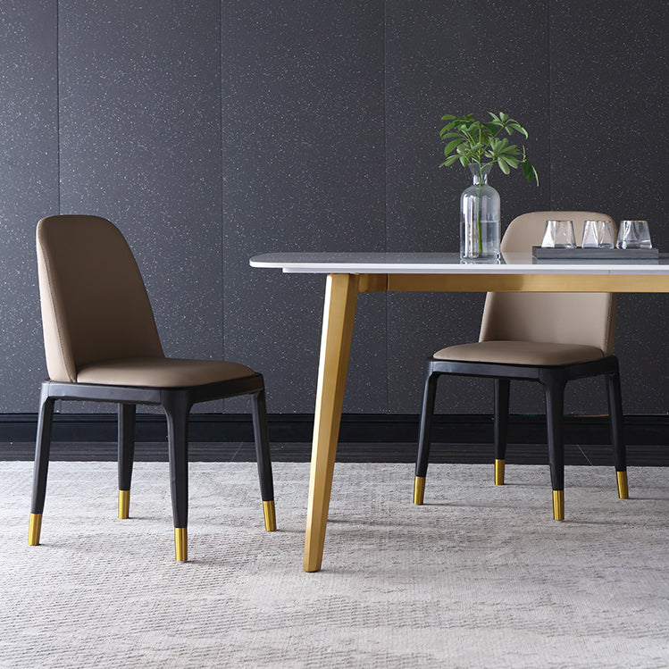 1/4/5/7 Pcs Metal Glam Dining Room Set with Rectangle Table Dining Set