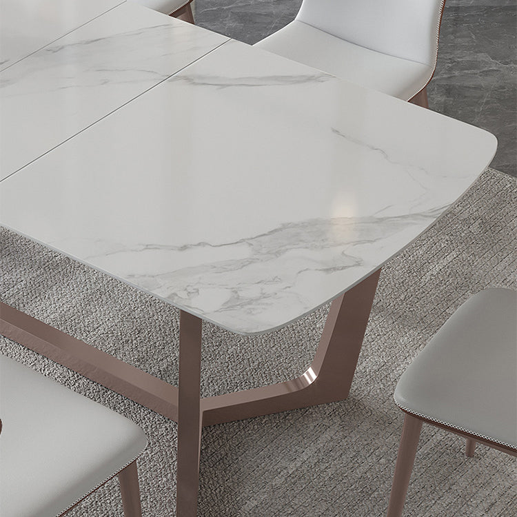 Nordic 1/4/5/7 Pieces Dining Set Sintered Stone Dining Table with Leather Chairs