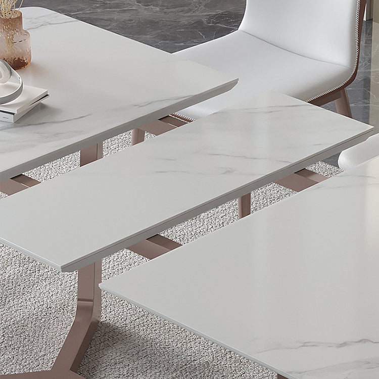 Nordic 1/4/5/7 Pieces Dining Set Sintered Stone Dining Table with Leather Chairs