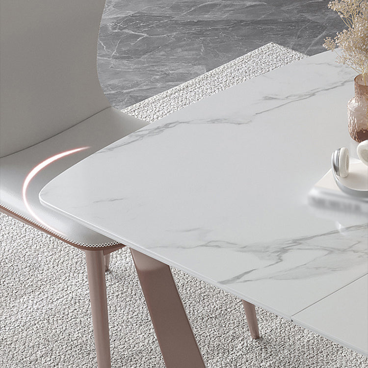 Nordic 1/4/5/7 Pieces Dining Set Sintered Stone Dining Table with Leather Chairs