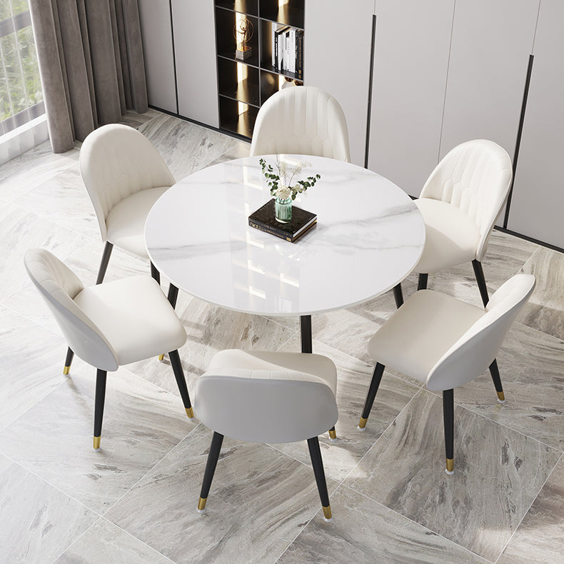1/4/7 Pcs Metal Modern Dining Room Set with Round Table Dining Set