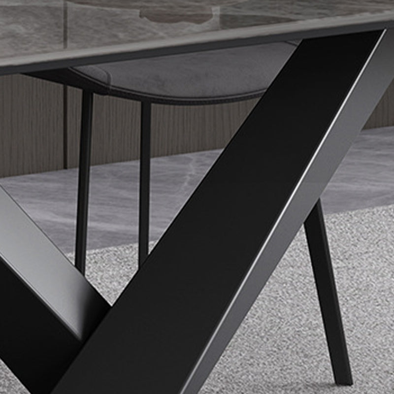 Contemporary 1/4/5/7 Pieces Dining Set Gray Sintered Stone Dining Table for Home Use