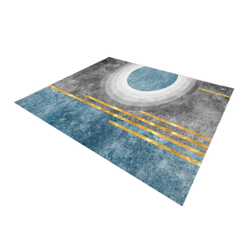 Modern Rug Polyester Geometry Area Rug Stain Resistant Rug for Home Decor