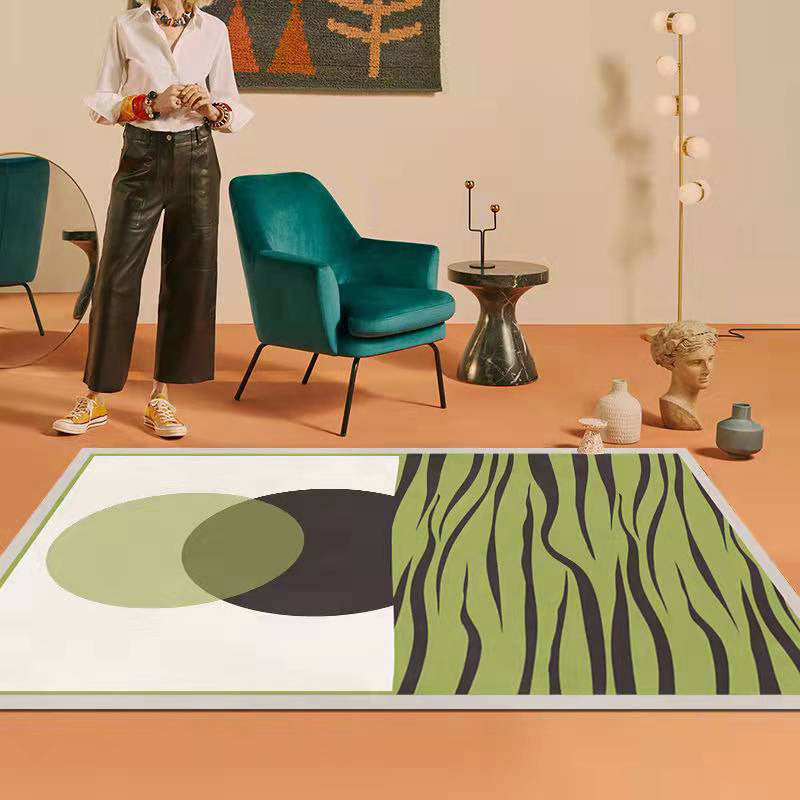 Postmoderner Blockteppich Polyester Innenteppich Waschbar Teppich für Wohnzimmerdekoration