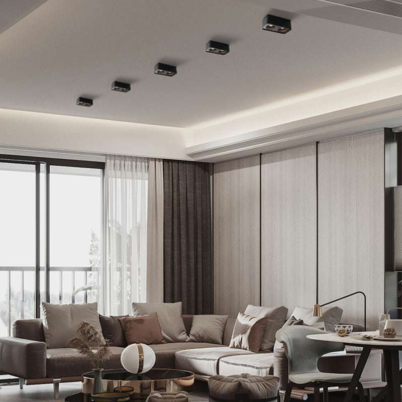 Plafonnier LED de forme rectangulaire, Style Simple et moderne, en aluminium, 2 lumières, montage encastré pour étude