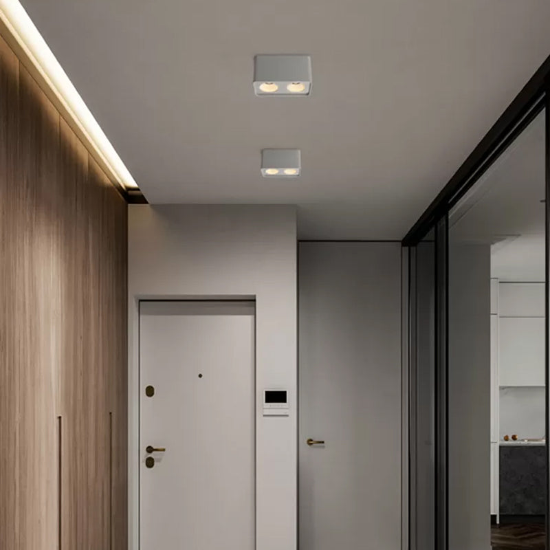 Plafonnier LED de forme rectangulaire, Style Simple et moderne, en aluminium, 2 lumières, montage encastré pour étude