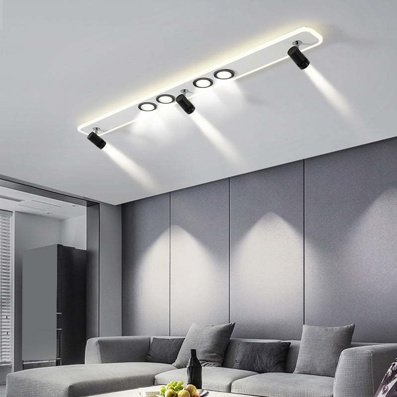 Ellipse Shape LED Rail Ceiling Lamp Modern Simple Style Iron Flush Mount for Living Room Aisle