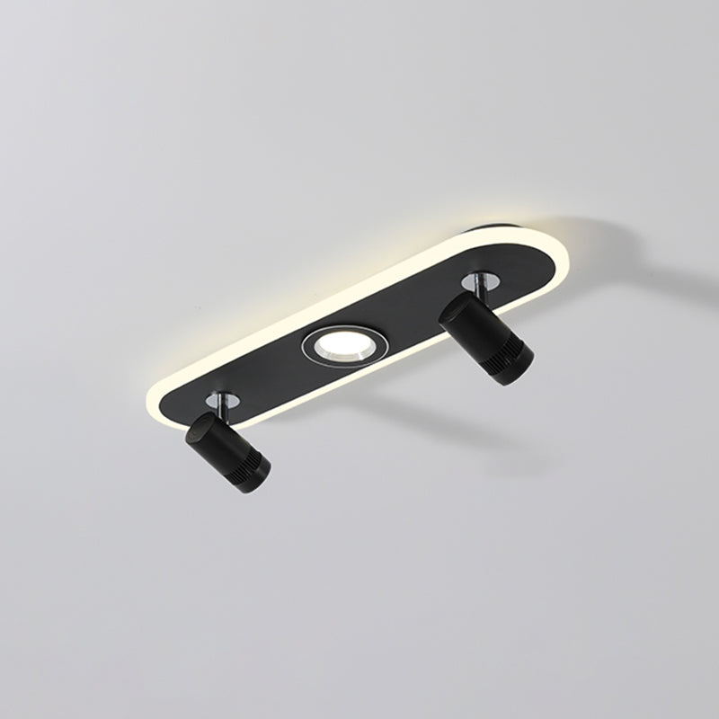 Ellipse Shape LED Rail Ceiling Lamp Modern Simple Style Iron Flush Mount for Living Room Aisle