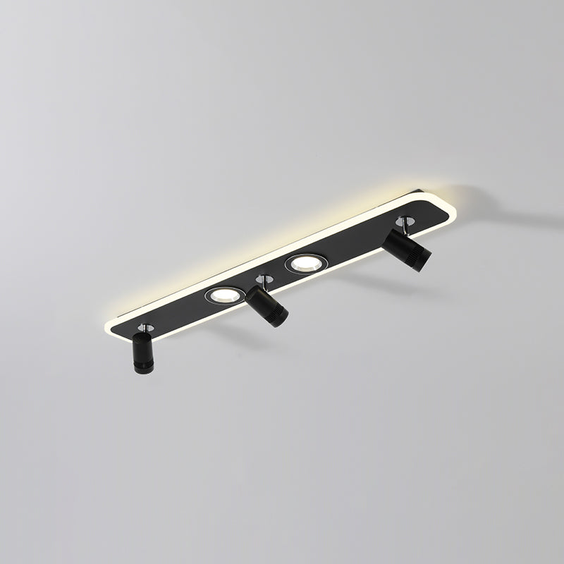 Ellipse Shape LED Rail Ceiling Lamp Modern Simple Style Iron Flush Mount for Living Room Aisle