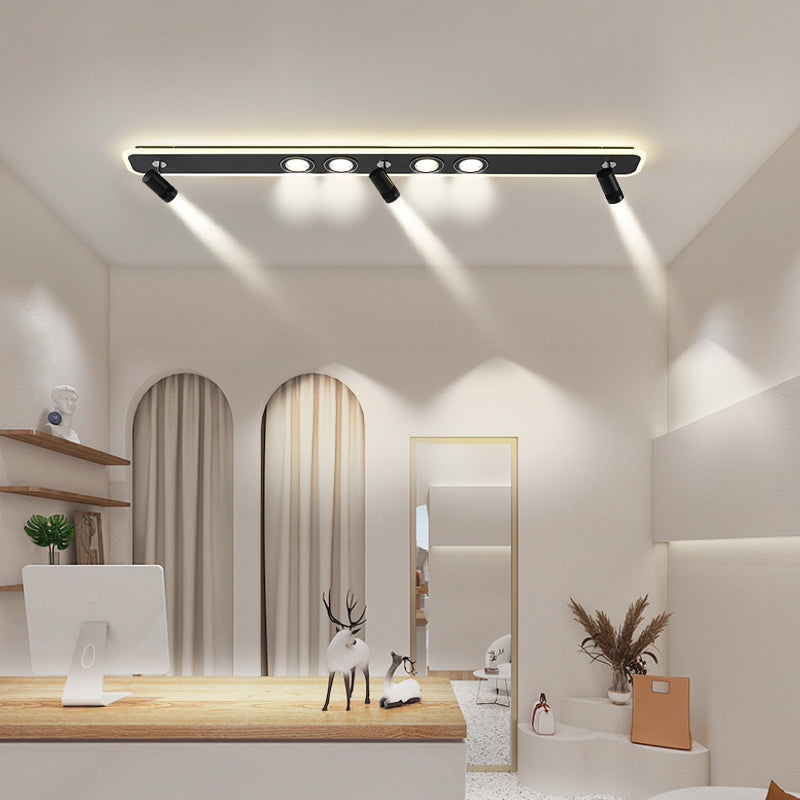 Ellipse Shape LED Rail Ceiling Lamp Modern Simple Style Iron Flush Mount for Living Room Aisle
