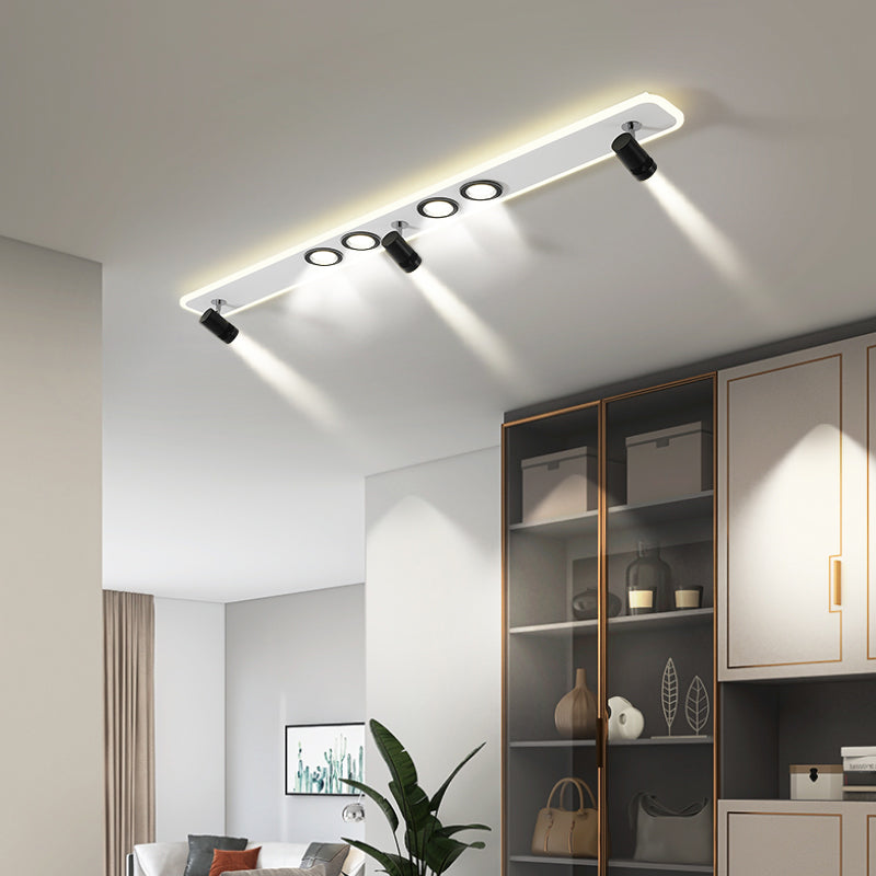 Ellipse Shape LED Rail Ceiling Lamp Modern Simple Style Iron Flush Mount for Living Room Aisle