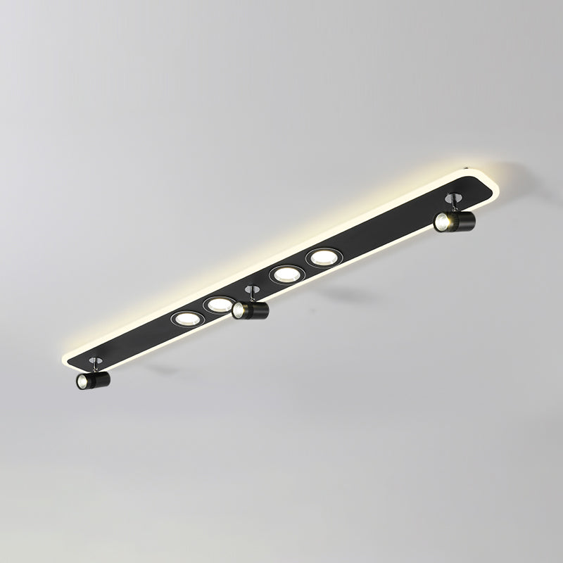 Ellipse Shape LED Rail Ceiling Lamp Modern Simple Style Iron Flush Mount for Living Room Aisle