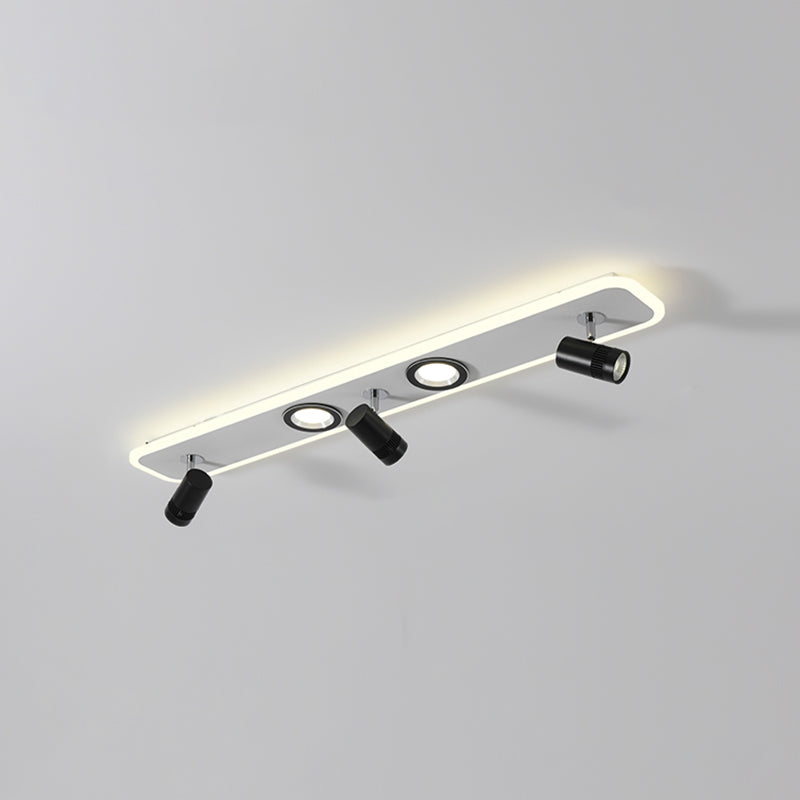 Ellipse Shape LED Rail Ceiling Lamp Modern Simple Style Iron Flush Mount for Living Room Aisle