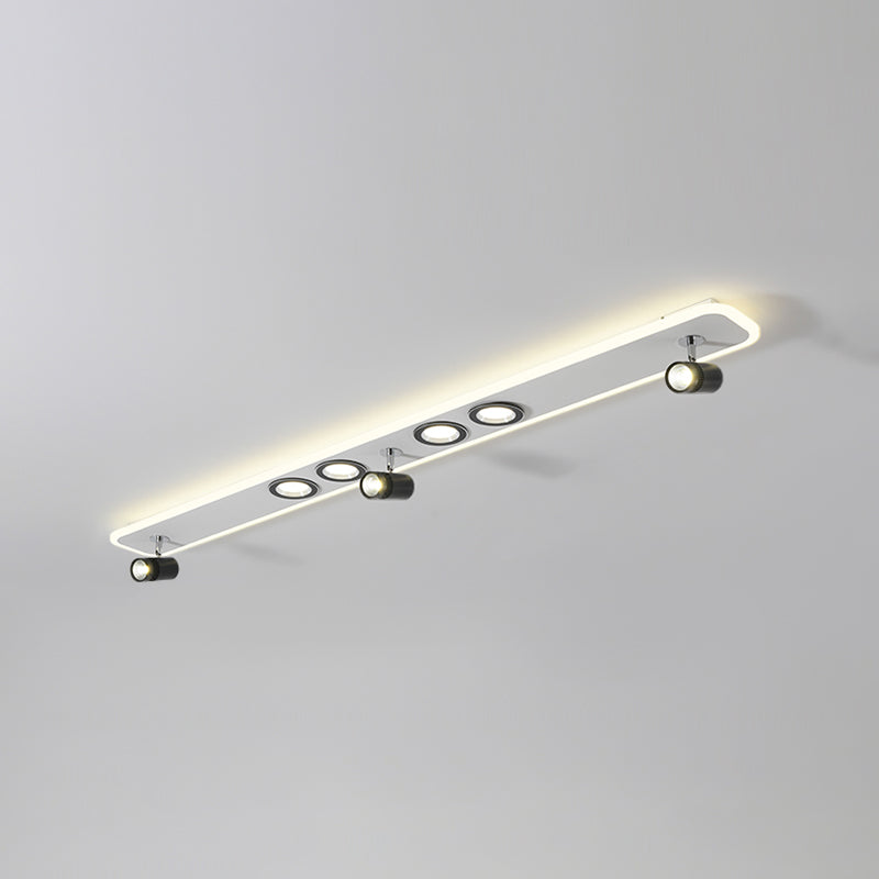 Ellipse Shape LED Rail Ceiling Lamp Modern Simple Style Iron Flush Mount for Living Room Aisle