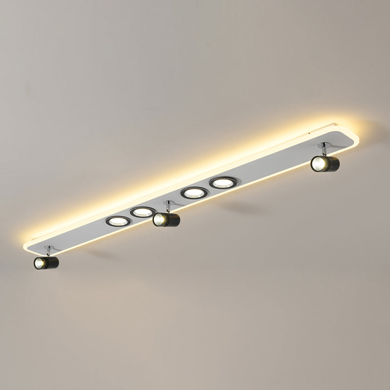 Ellipse Shape LED Rail Ceiling Lamp Modern Simple Style Iron Flush Mount for Living Room Aisle