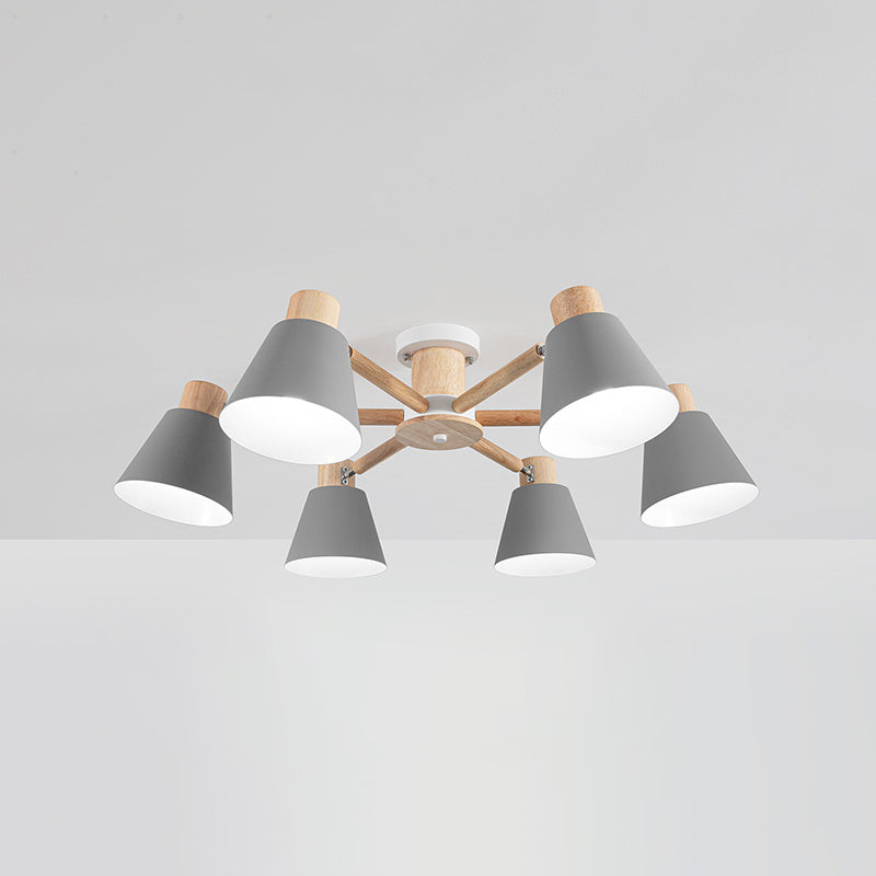 Multi luz colgante colgante colgante moderno de metal de estilo macarrón iluminación colgante para la cama