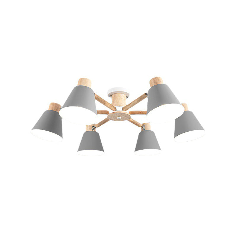 Multi luz colgante colgante colgante moderno de metal de estilo macarrón iluminación colgante para la cama