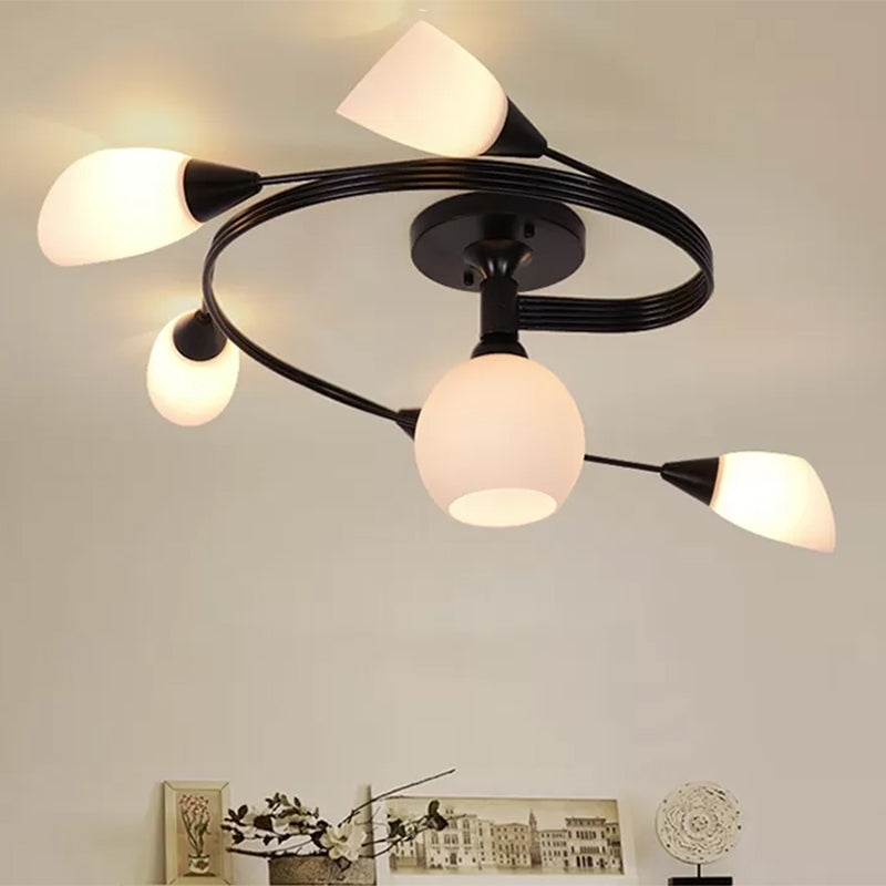 Luminaires encastrés en verre à cône contemporain pour salon