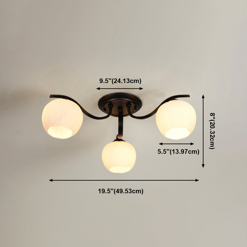 Decorative Flush Light Fixture Glass Flush Mount Lights for Living Room