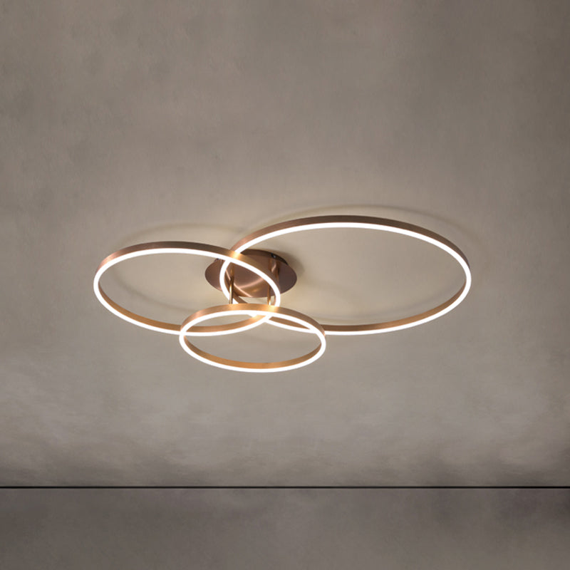 Zeitgenössische runde Einbauleuchte aus Metall in Braun