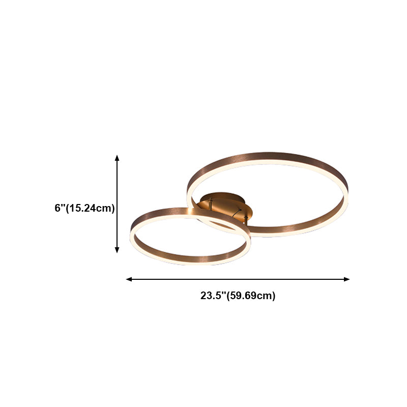 Zeitgenössische runde Einbauleuchte aus Metall in Braun