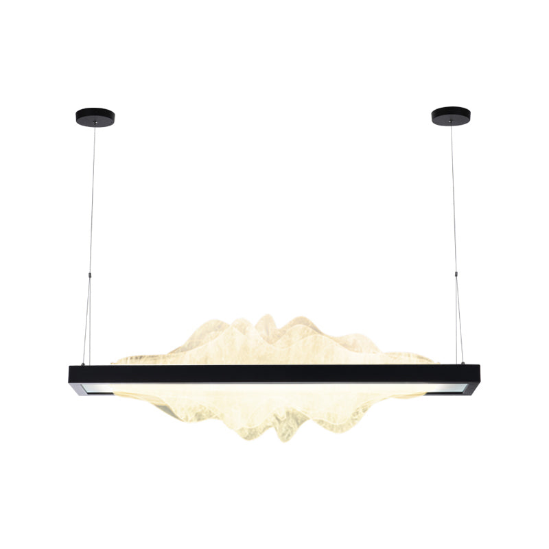 Modern Metal Pendant Lighting Rectangle 1-Light Island Lights
